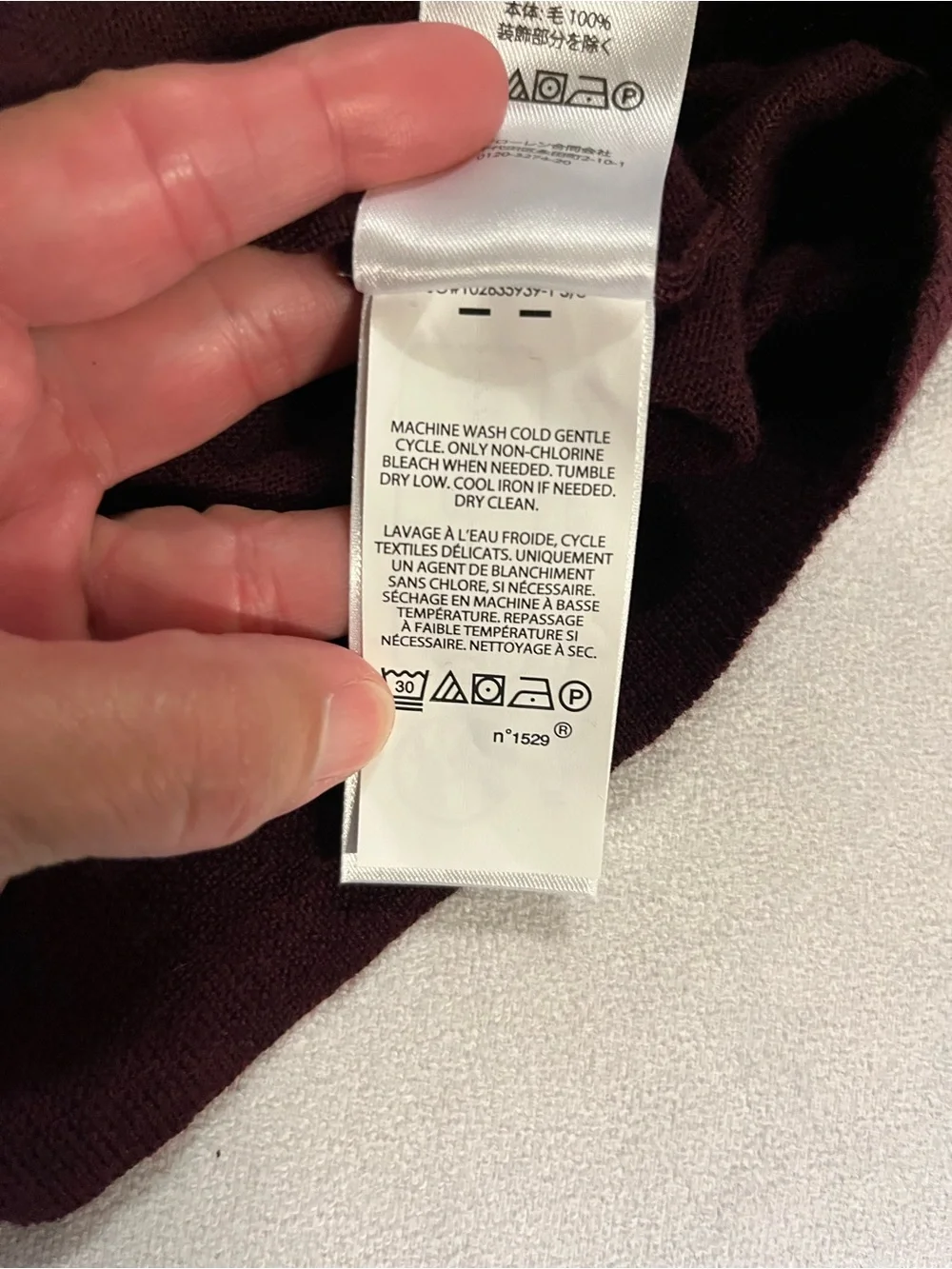 Polo Ralph Lauren XL Men’s Merino Wool V-Neck Burgundy Preppy Old Money